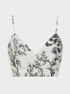 Commense Floral Bralette Size M New Without Tags Black And White